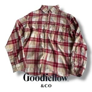 Goodfellow Shirt Plaid Mens Sz XL Flannel Button Down Standard Fit